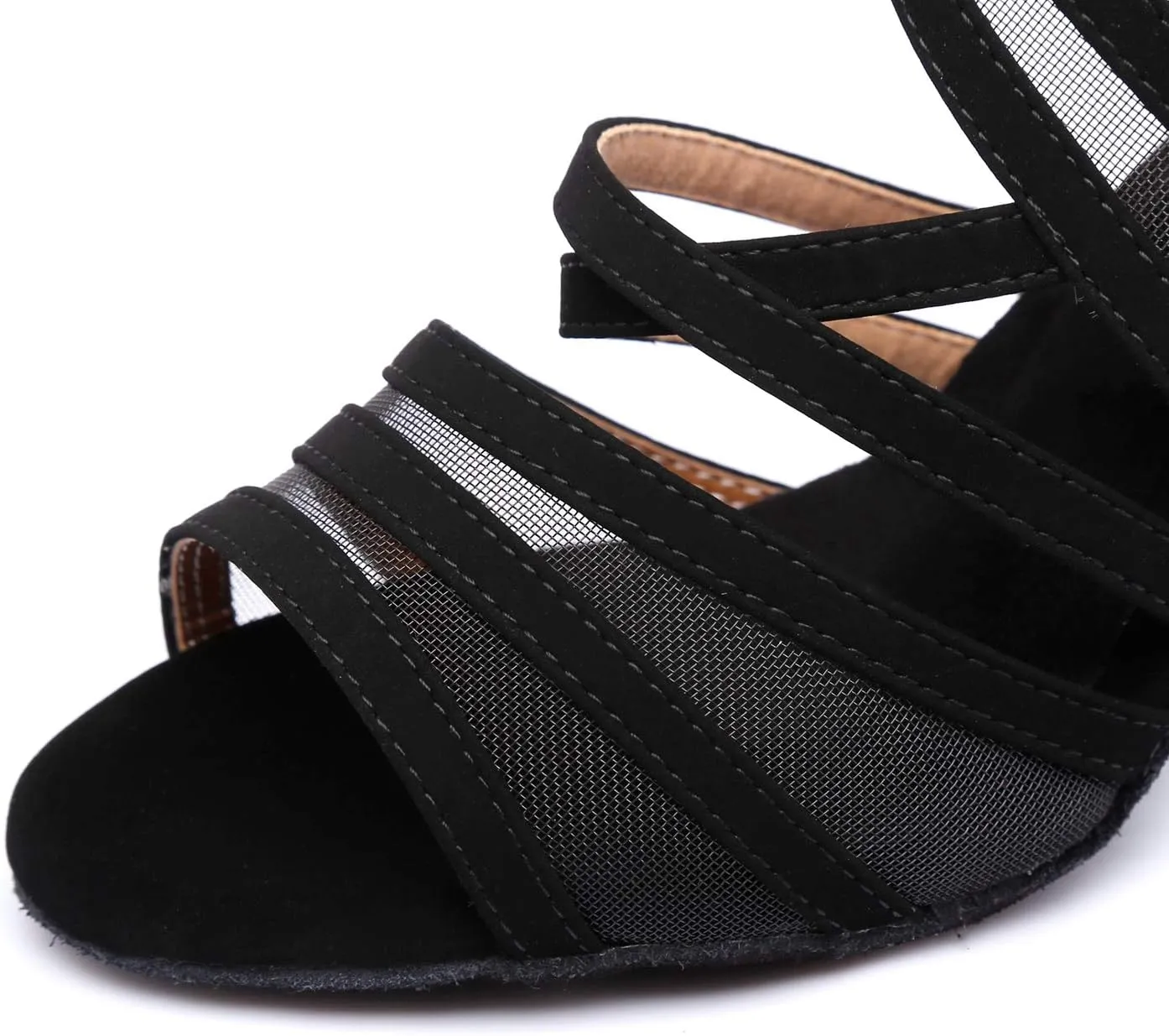 Minishion Women's Latin Salsa Ankle Wrap Ballroom Dance Shoes Evening Sandals QJ7036