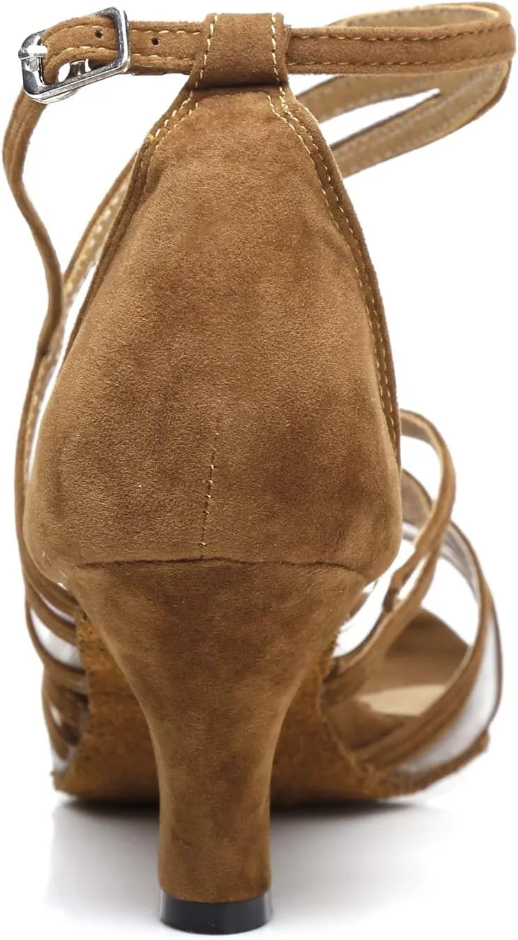 Minishion Women's Latin Salsa Ankle Wrap Ballroom Dance Shoes Evening Sandals QJ7036