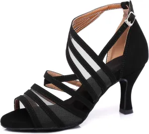 Minishion Women's Latin Salsa Ankle Wrap Ballroom Dance Shoes Evening Sandals QJ7036