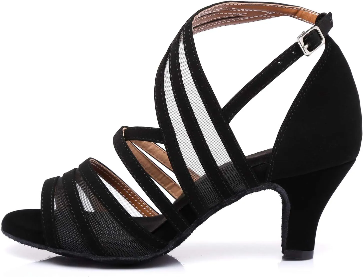 Minishion Women's Latin Salsa Ankle Wrap Ballroom Dance Shoes Evening Sandals QJ7036