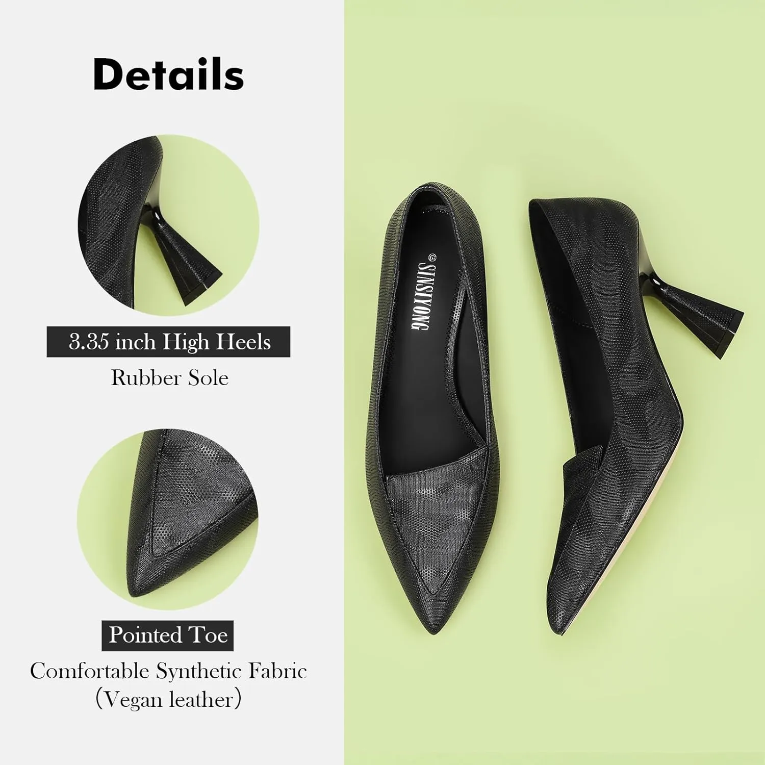 Multicolor High Heels for Women Pointed Toe Stiletto Heel Pumps Comfortable Dress Shoes
