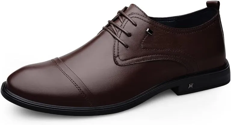 MWX Men's Leather Shoes Lace-Up Dress Comfort Formal Oxford Casual Business Walking Shoes for Men