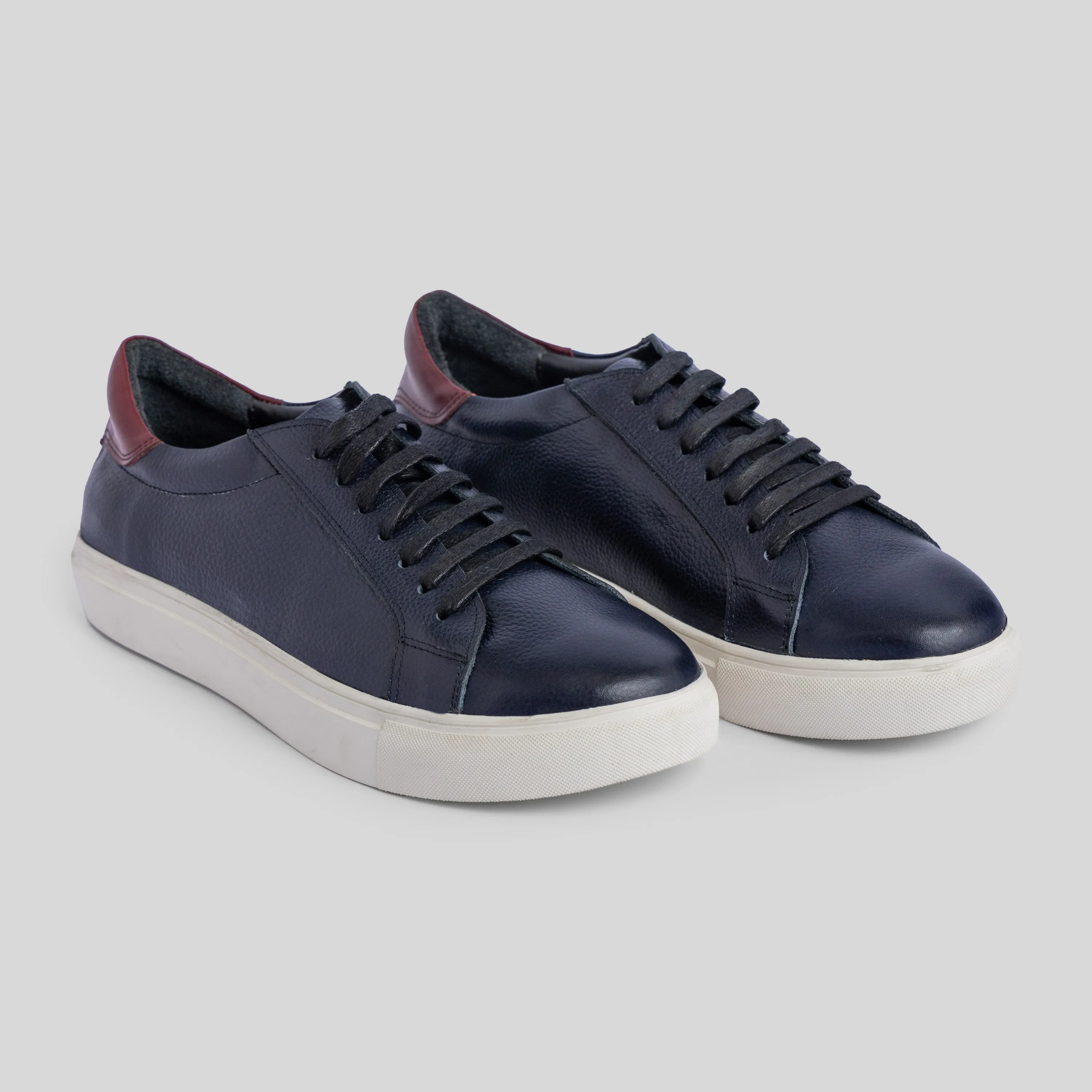 Navy Plain Sneakers