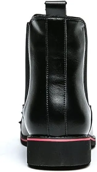 New Ankle Boots For Men Round Rivet Toe Leather Non Slip Anti-slip Waterproof Slip On Wearable Fashion Dress