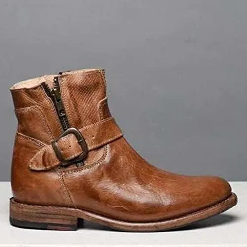 New Mens Chelsea Boot PU Buckle With Zipper Monk Belt Slip On Non Slip Wearable Waterproof Anti-slip Dress Fashion Pull On