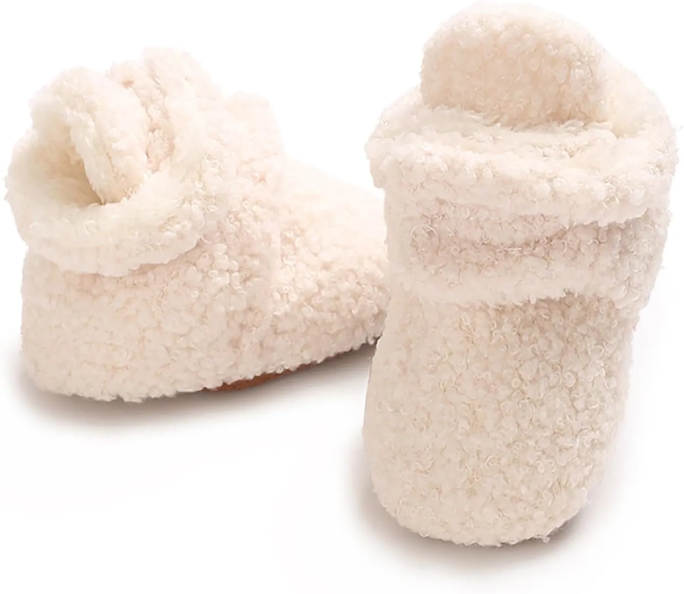 Newborn Baby Soft Fleece Boots Boys Girls First Walking Non-Slip Winter Ankle Shoes High Top Fluffy Warm Sneakers