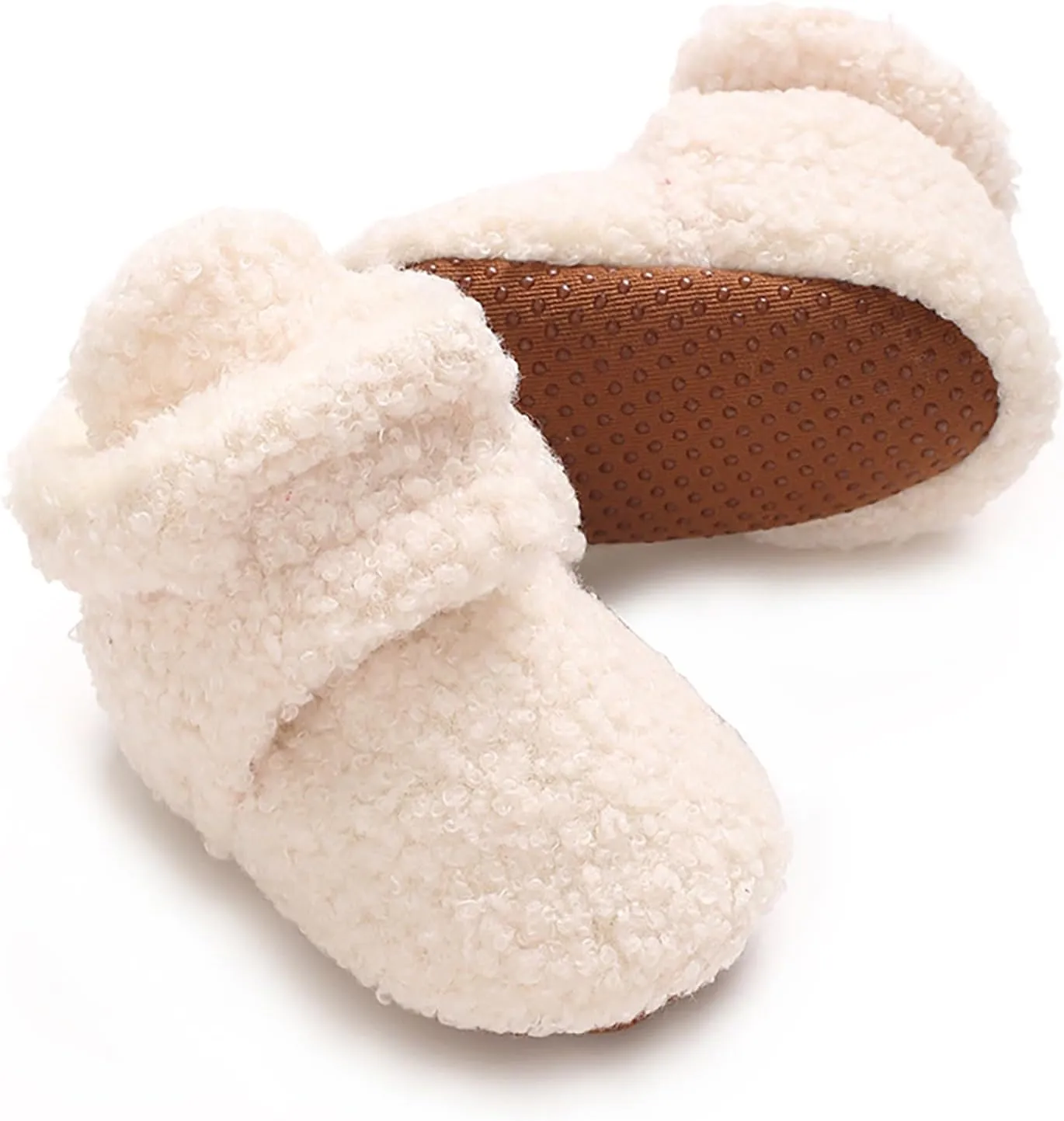 Newborn Baby Soft Fleece Boots Boys Girls First Walking Non-Slip Winter Ankle Shoes High Top Fluffy Warm Sneakers