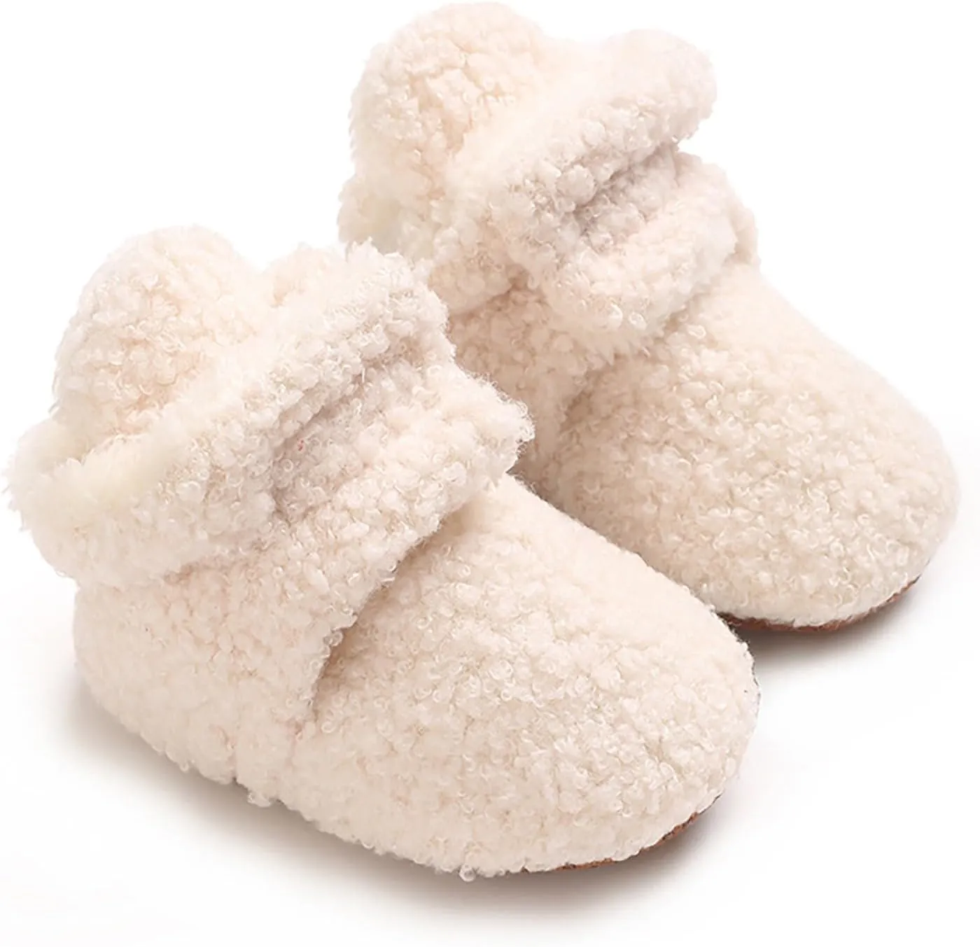 Newborn Baby Soft Fleece Boots Boys Girls First Walking Non-Slip Winter Ankle Shoes High Top Fluffy Warm Sneakers