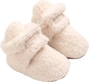 Newborn Baby Soft Fleece Boots Boys Girls First Walking Non-Slip Winter Ankle Shoes High Top Fluffy Warm Sneakers