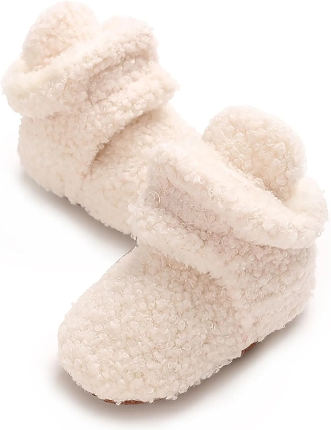 Newborn Baby Soft Fleece Boots Boys Girls First Walking Non-Slip Winter Ankle Shoes High Top Fluffy Warm Sneakers