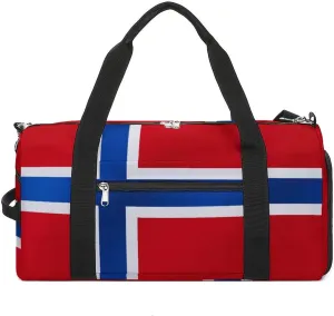 Norway Flag Travel Bag for Boys Girls with Shoe Compartment and Wet Pocket