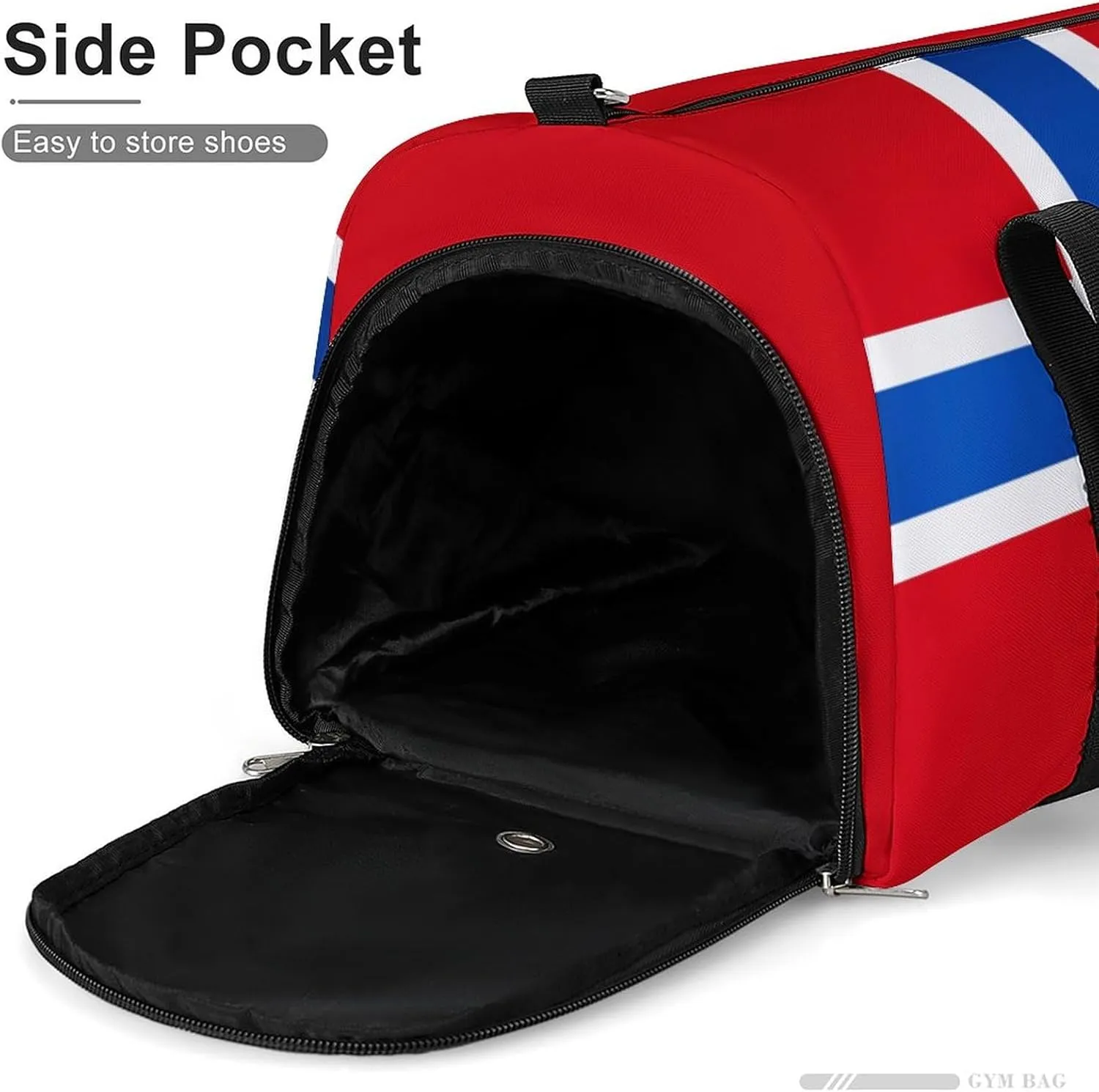 Norway Flag Travel Bag for Boys Girls with Shoe Compartment and Wet Pocket