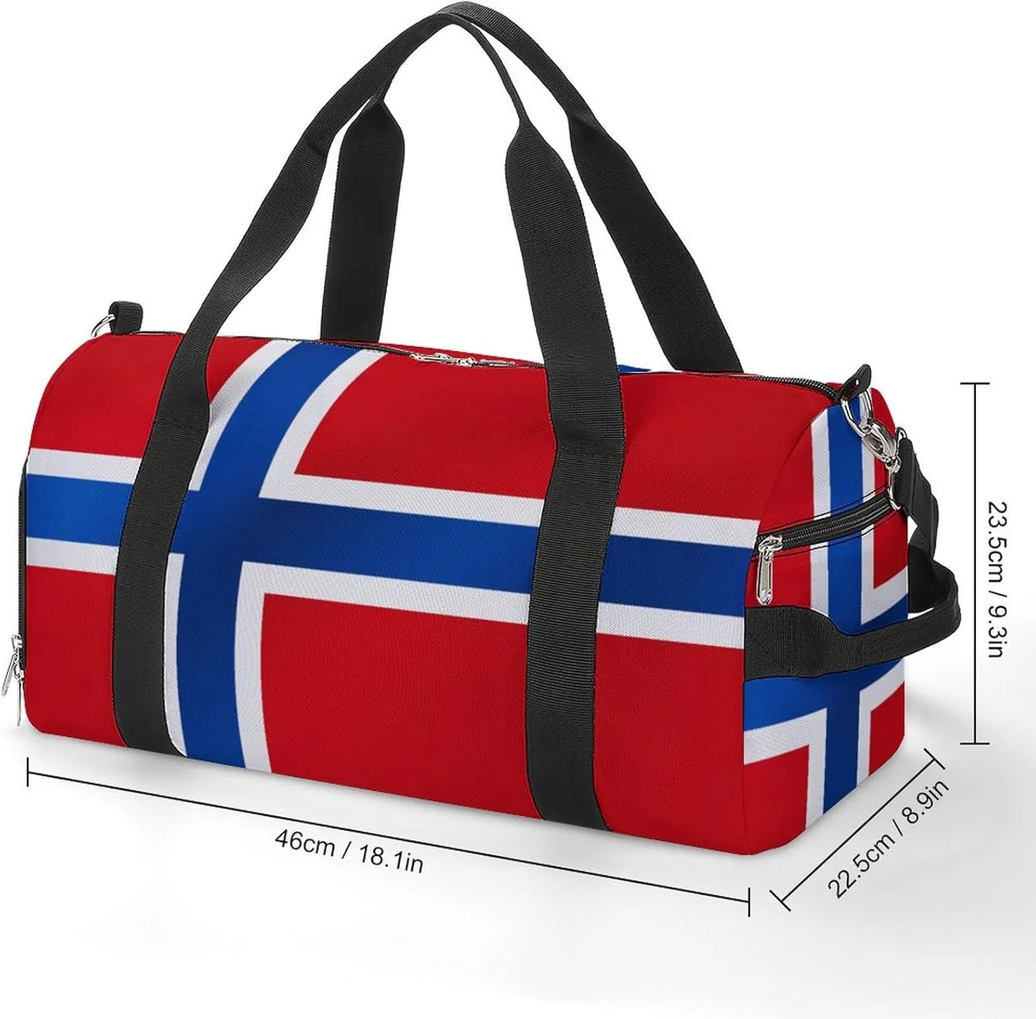 Norway Flag Travel Bag for Boys Girls with Shoe Compartment and Wet Pocket