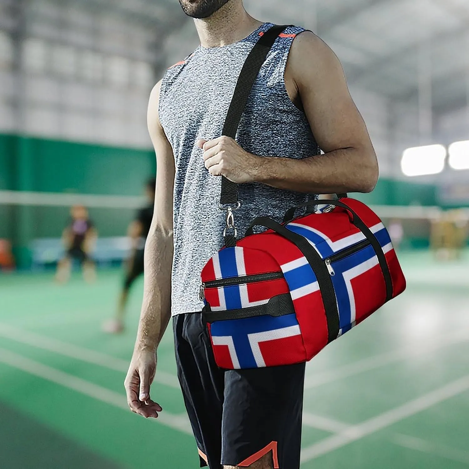Norway Flag Travel Bag for Boys Girls with Shoe Compartment and Wet Pocket