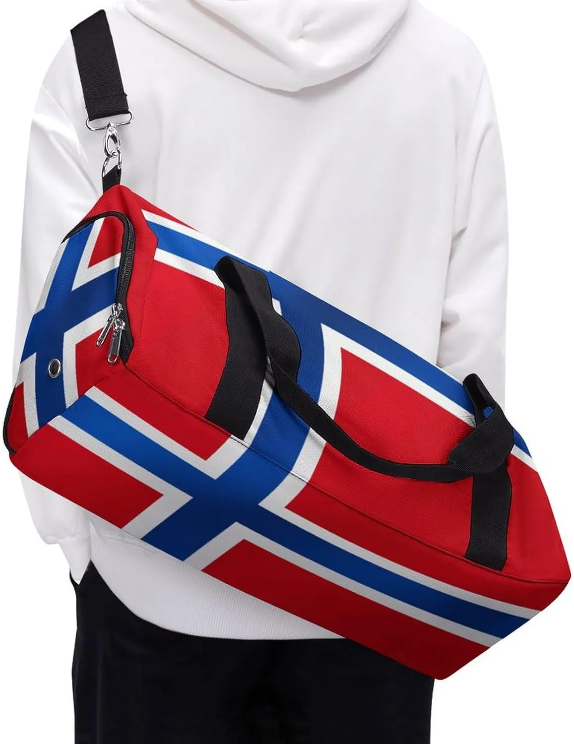 Norway Flag Travel Bag for Boys Girls with Shoe Compartment and Wet Pocket