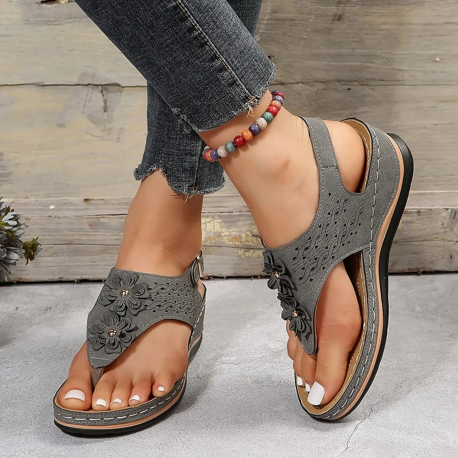 Orthopedic Leather Sandals for Women Orthotic Sandals with Heels Orthopedic Fascitis Plantar Sandals Women Orthopedic High Arch Support Inserts Women Sandal Women's Orthopedic Arch Support Flip Flops
