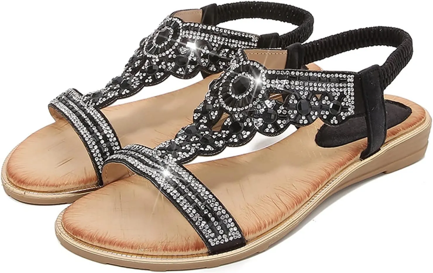 Orthopedic Sandals for Women Dressy Metallic Finish Orthotic Sandals Adjustable Ankle Straps Arch Support Cushion Barefoot Lightweight Walking Summer Flip Flops for Women