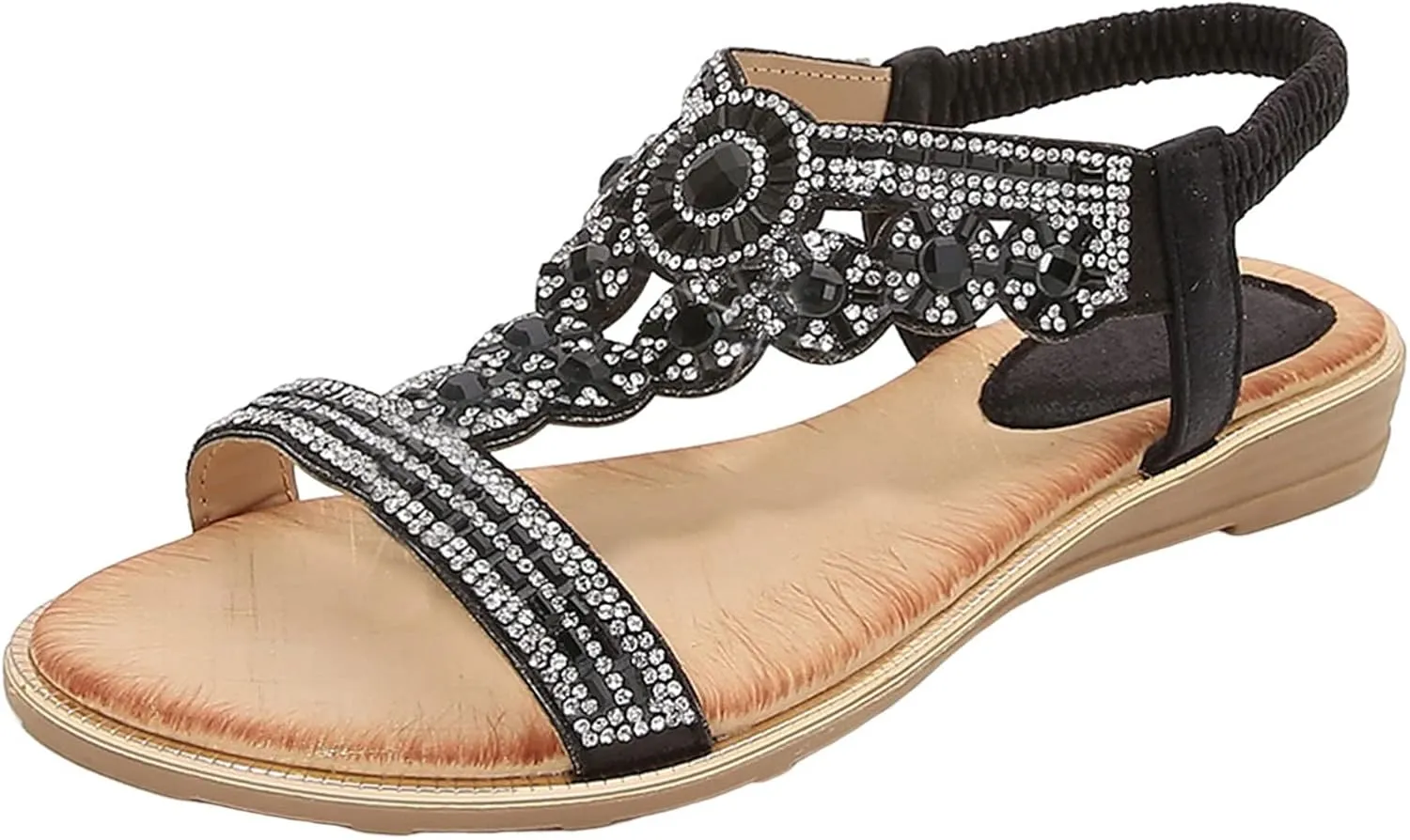 Orthopedic Sandals for Women Dressy Metallic Finish Orthotic Sandals Adjustable Ankle Straps Arch Support Cushion Barefoot Lightweight Walking Summer Flip Flops for Women