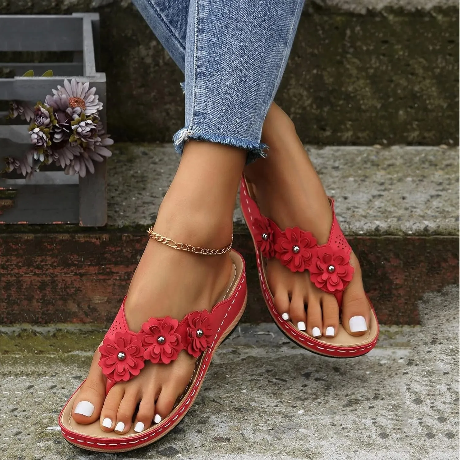 Orthopedic Slides for Women Adjustable Arch Support Recovery Sandals Thick Cushion Comfortable Walking Footwear Plantar Fasciitis Relief