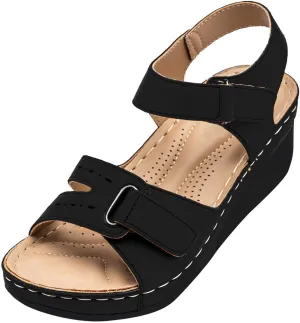 Orthopedic Summer Sandals for Women with Arch Support Comfortable Walking Shoes Lightweight Adjustable Straps Beach Casual Outdoor Plantar Fasciitis Relief Slides