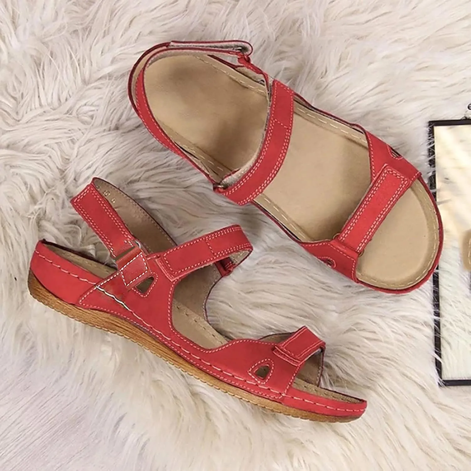 Orthopedic Summer Shoes for Women Orthopedic Womens Wedge Sandals Orthopedic Summer Ladies Sandals Orthopedic Summer House Slippers with Arch Support Orthopedic Walking Sandals for Women 2025