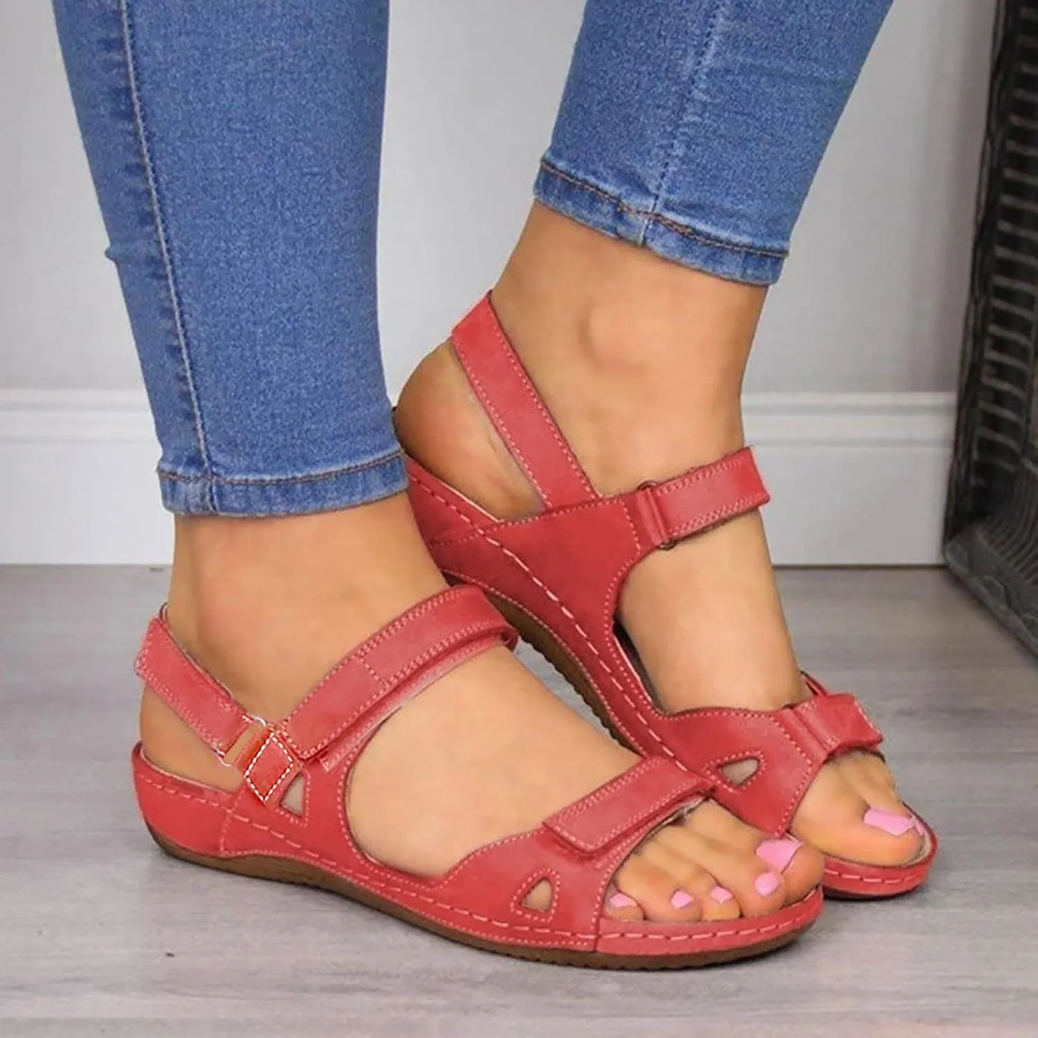 Orthopedic Summer Shoes for Women Orthopedic Womens Wedge Sandals Orthopedic Summer Ladies Sandals Orthopedic Summer House Slippers with Arch Support Orthopedic Walking Sandals for Women 2025