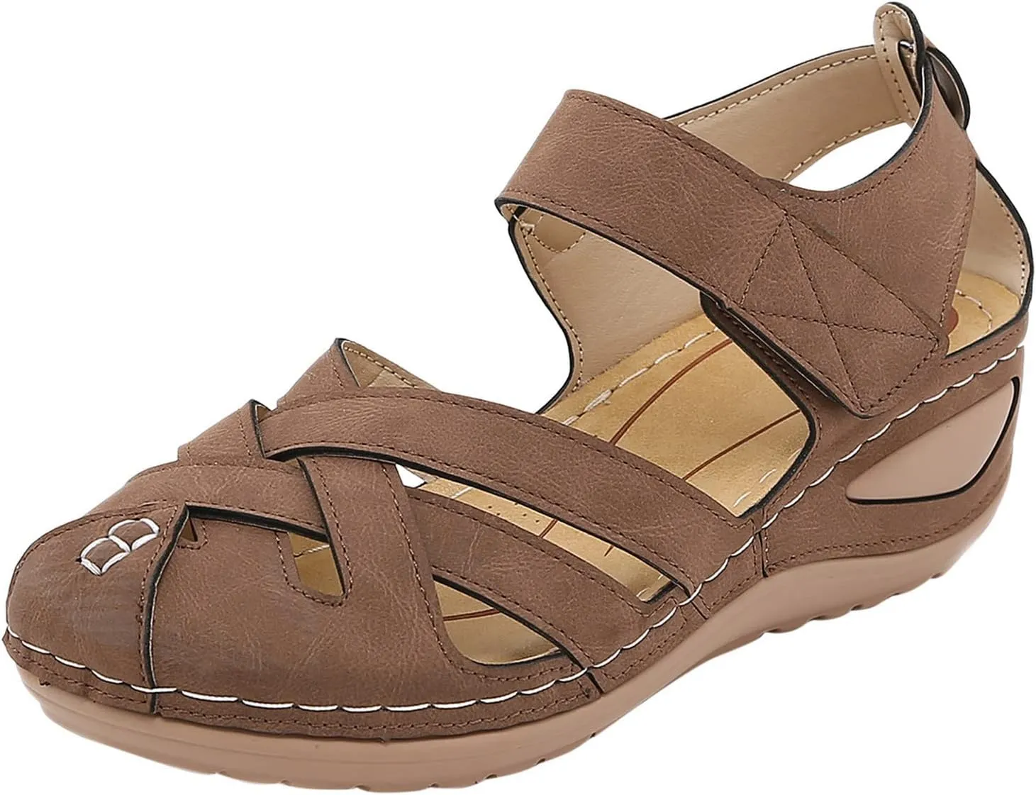 Orthotic Sandals for Women with Arch Support Back Strap Roman Flats Beach with Flowers Low Wedge Sandals Dressy Summer Heel Sandals Women Orthopedic