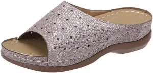 Orthotic Slippers with Arch Support Orthotic Wide Foot Sandals for Women Slide On Sandals for Women Dressy Orthotic Ladies Dress Sandals Low Heel Orthopedic Summer Sandals for Women 2025