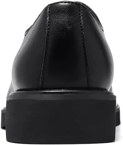 Oxford Formal Shoes for Men Lace Up Round Burnished Toe Vegan Leather Derby Shoes Anti-Slip Slip Resistant Block Heel Low Top Non Slip Party