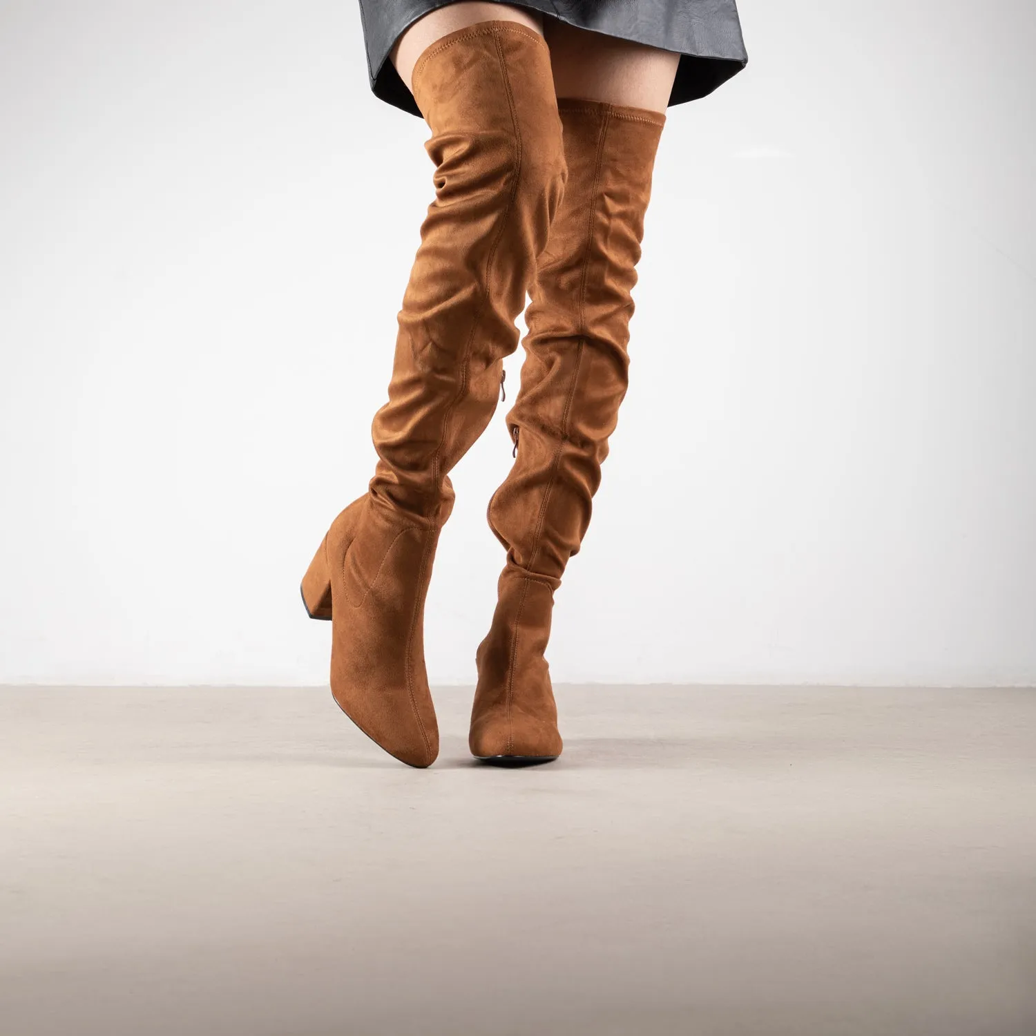 RAID Kola_4 Over The Knee Boot in Cognac