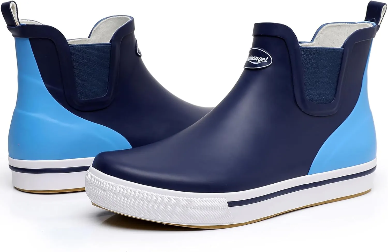 Rain Boots for Women and Men,Unisex Ankle Rain Shoes Anti-Slipping Rainboots with Comfortable Lightweight Garden Rubber Rain Boot and Outdoor Work Shoes,Waterproof Fishing Deck Boots
