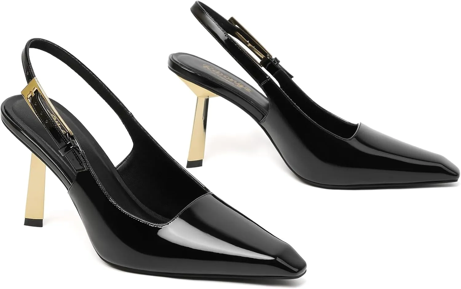 RIBONGZ Slingback Heels for Women Closed Pointed Toe Stiletto High Heels Dress Sexy Pumps Heeled Wedding Bride Prom Party Evening Dressy Shoes