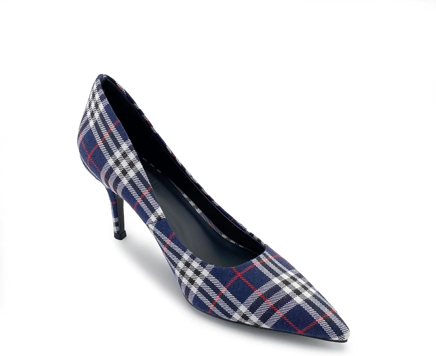 Scotland Genuine Leather Stiletto Heels Pumps with Tartan Pattern Classic Design