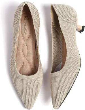 Semwiss Women's Low Heel Classic Pumps Pointed Toe Kitten Heels ShoesComfortable Casual Pumps for Women Dressy