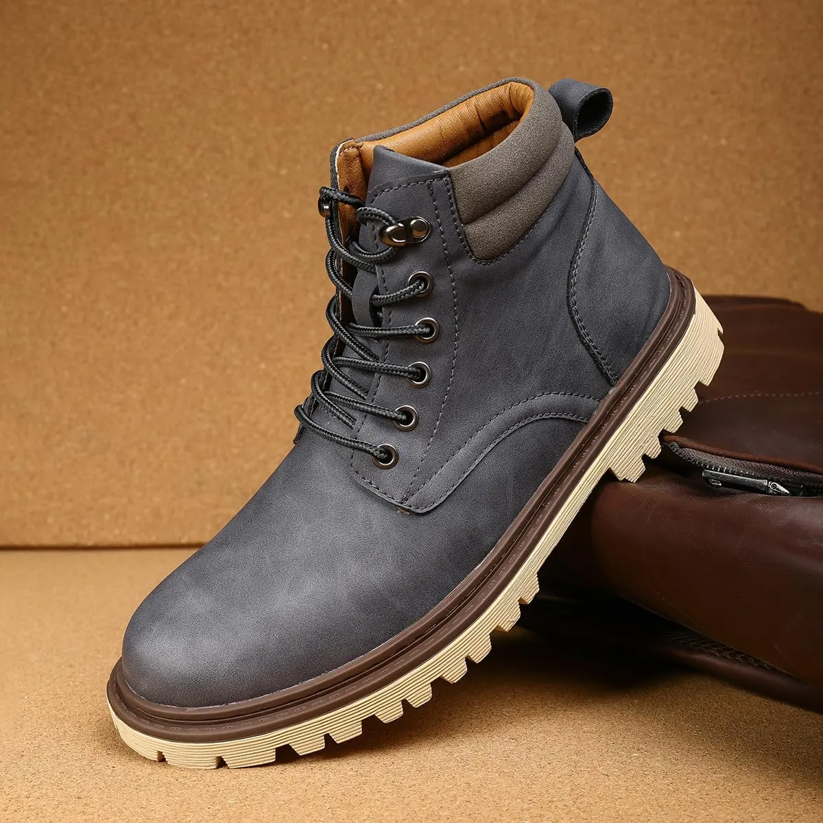 Shaire Men's non slip soft soled work boots and hiking boots