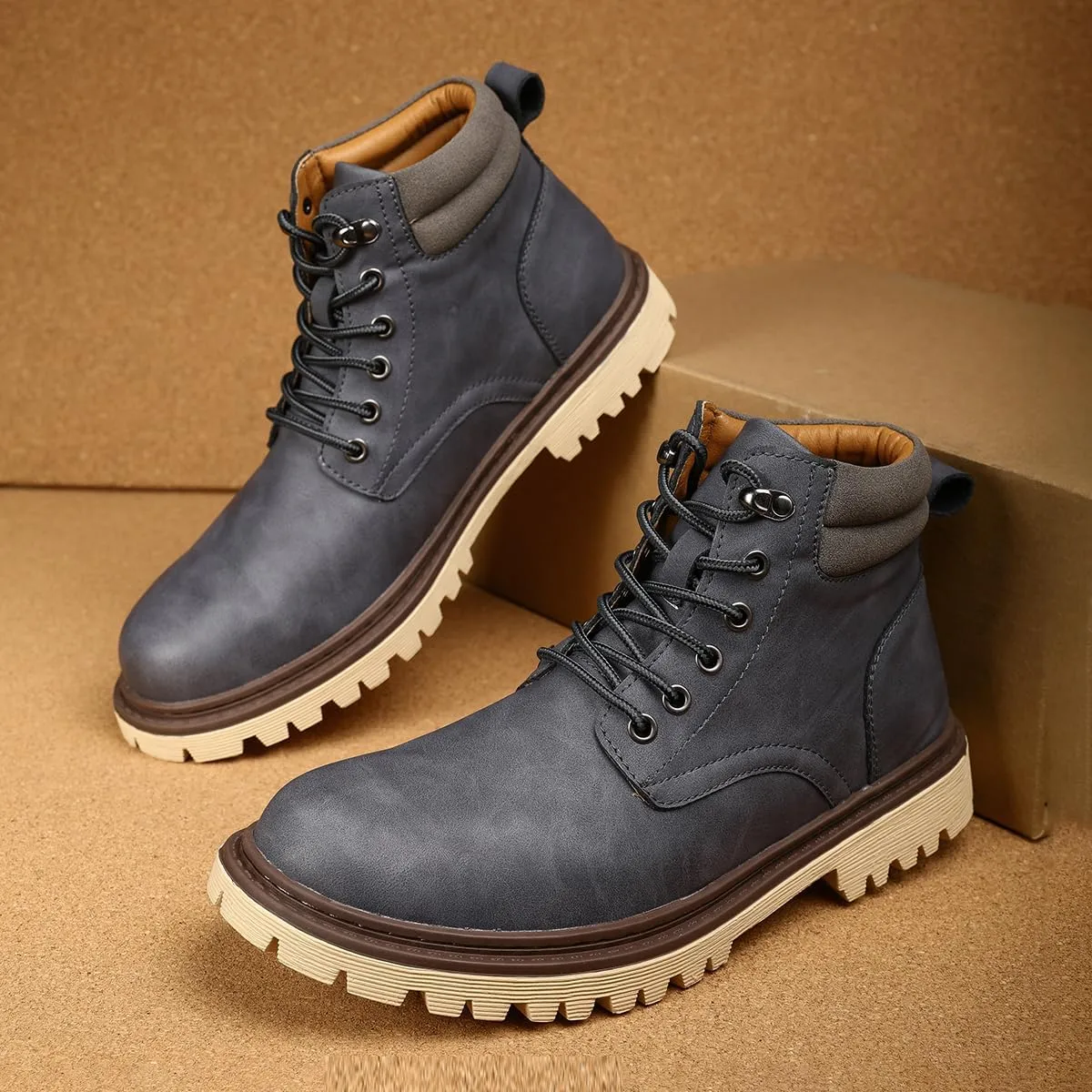 Shaire Men's non slip soft soled work boots and hiking boots