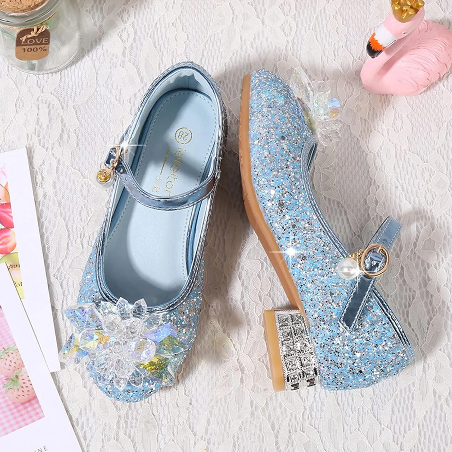 Shoes Low Heel Toddler Girls Dress Shoes Cute Bowknot Sparkle Mary Jane Flower Girls Wedding Birthday Party Prom
