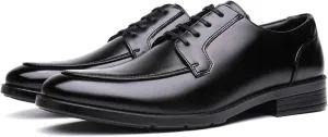 Single Season Formal Oxford Shoes for Men Lace Up Apron Toe Black Burnished Toe Vegan Leather Rubber Sole Slip Resistant Low Top Party Very Popular Among Young People