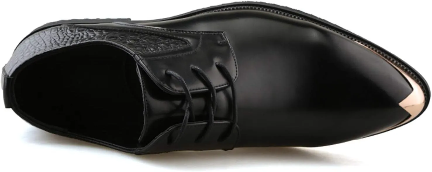 Single Season Formal Shoes for Men Lace Up Derby Shoes Round Toe Vegan Leather Low Top Non Slip Anti-Slip Rubber Sole Classic Very Popular Among Young People