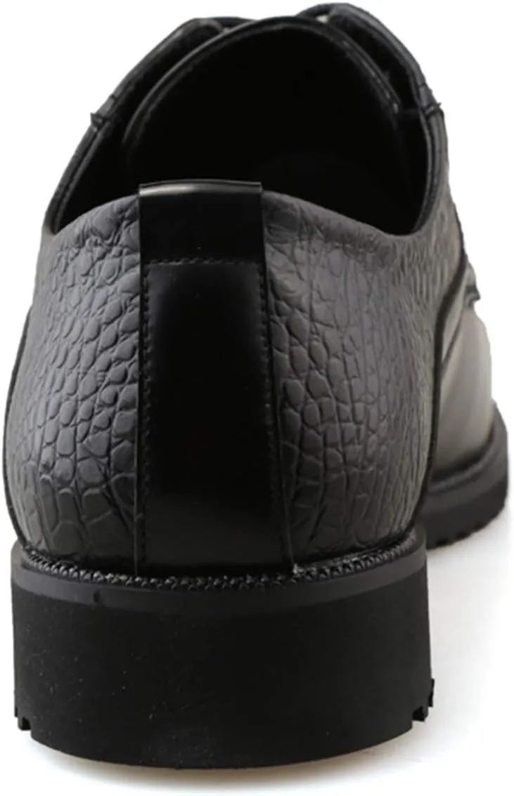 Single Season Formal Shoes for Men Lace Up Derby Shoes Round Toe Vegan Leather Low Top Non Slip Anti-Slip Rubber Sole Classic Very Popular Among Young People
