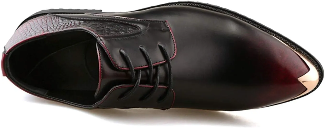 Single Season Formal Shoes for Men Lace Up Derby Shoes Round Toe Vegan Leather Low Top Non Slip Anti-Slip Rubber Sole Classic Very Popular Among Young People