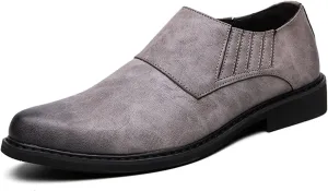 Single Season Oxford Formal Shoes for Men Lace Up Burnish Round Toe Vegan Leather Rubber Sole Non Slip Block Heel Slip Resistant Wedding Very Popular Among Young People