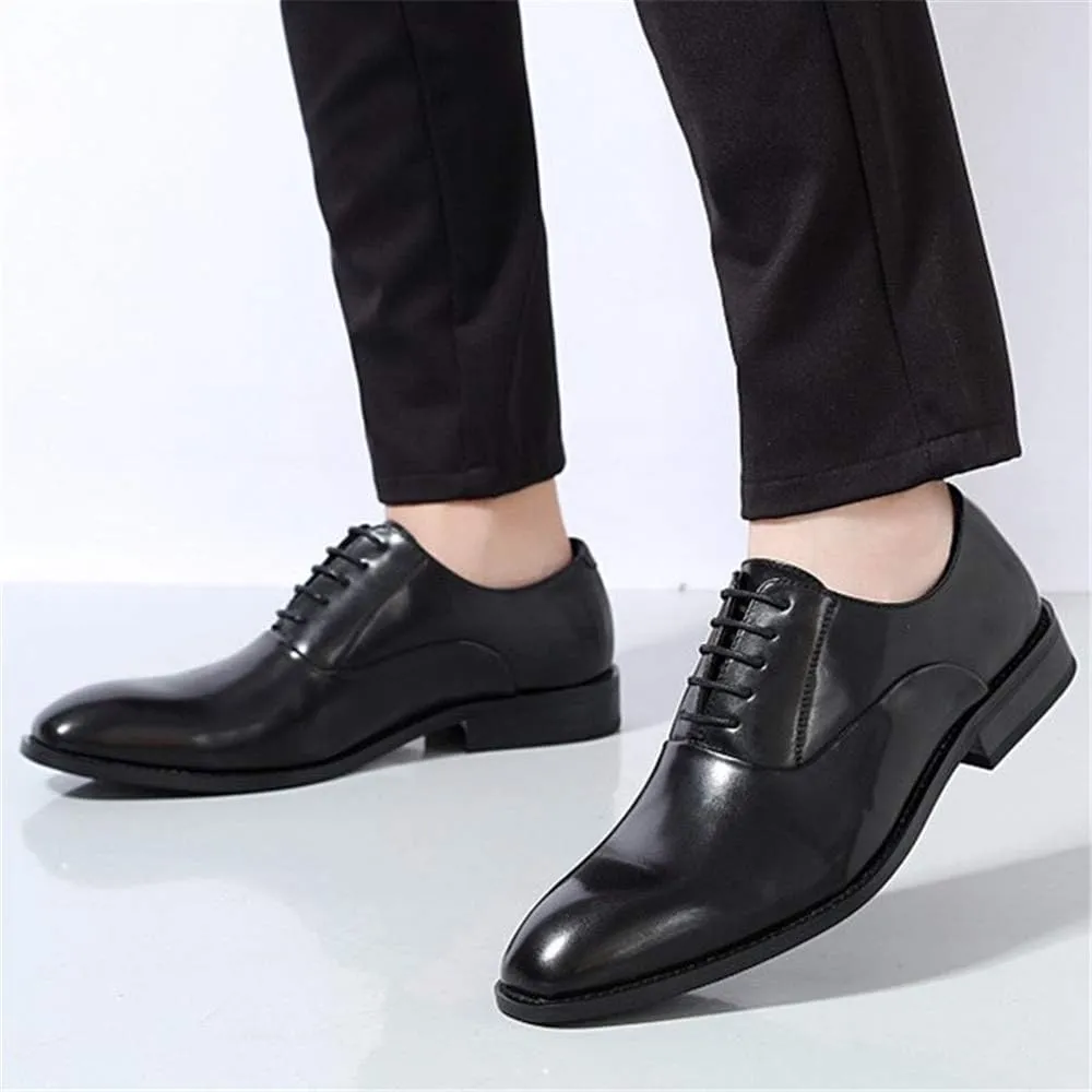 Single Season Oxford Shoes for Men Lace Up Square Snip Toe Vegan Leather Anti-Slip Low Top Slip Resistant Rubber Sole Classic Very Popular Among Young People