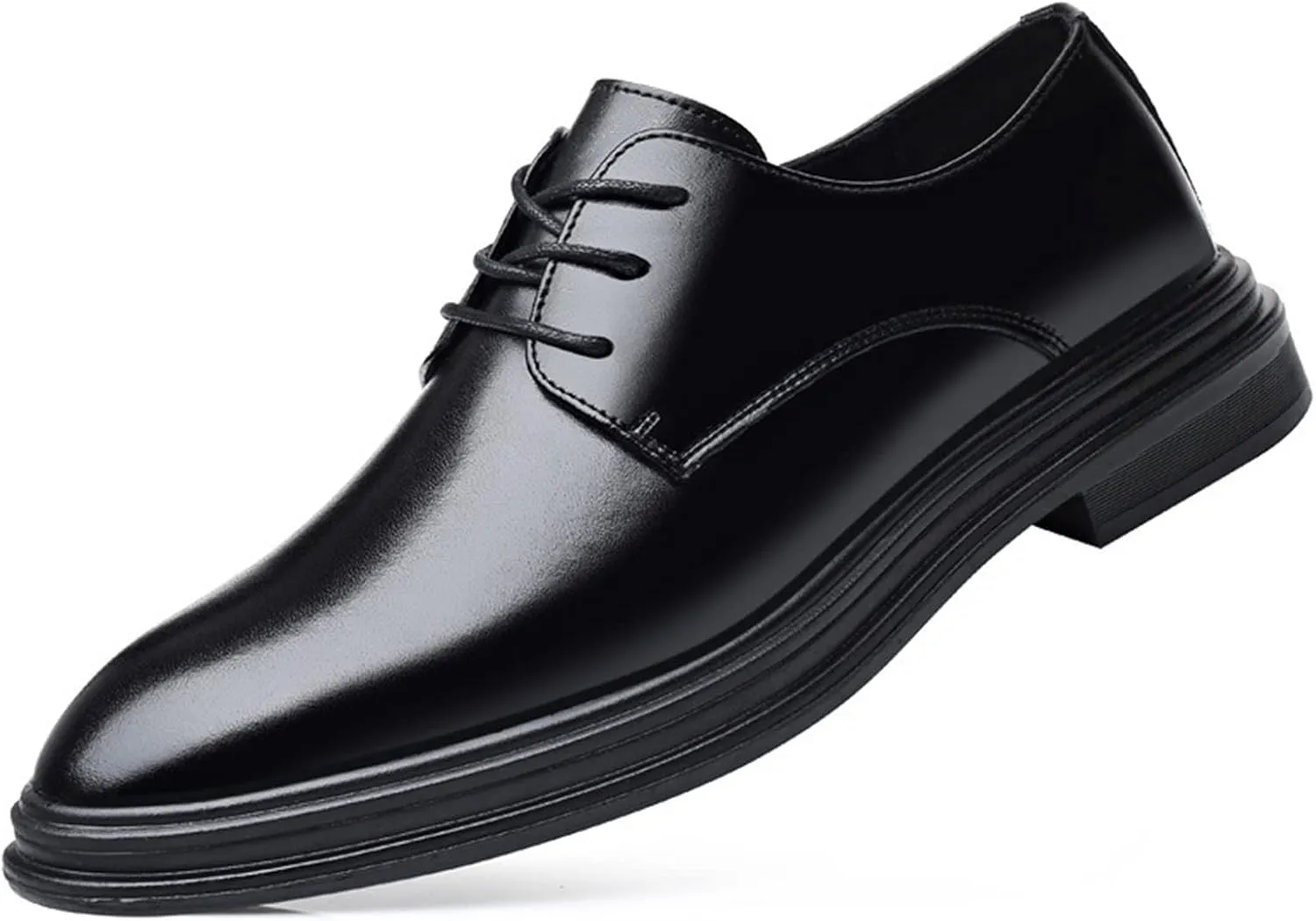 Single Season Oxford Shoes Men Lace Up Round Toe Vegan Leather Rubber Sole Non-Slip Heel Low Classic Very Popular Among Young People