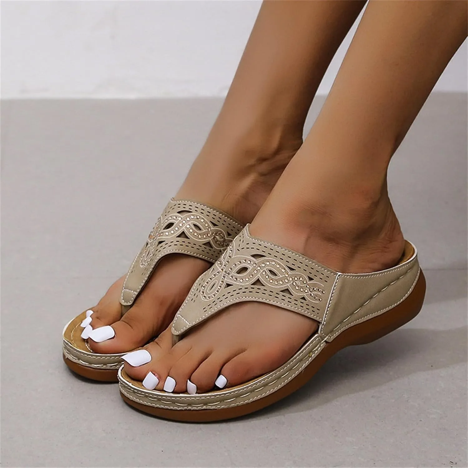 Slide Sandals Women Comfortable Summer Walking Arch Support Orthopedic Beach Casual Adjustable Outdoor Platform Flip Flops Lightweight Hiking