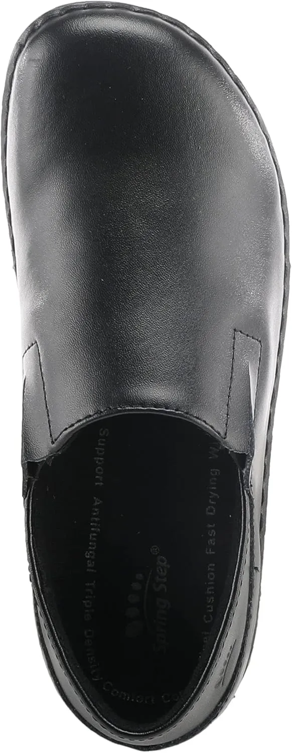 Spring Step Manila Slip-On Professional Nursing Shoes for Women - Women's Uniform Shoes with Round Toe, Closed Back, and Printed Leather - Nursing Clogs for Women
