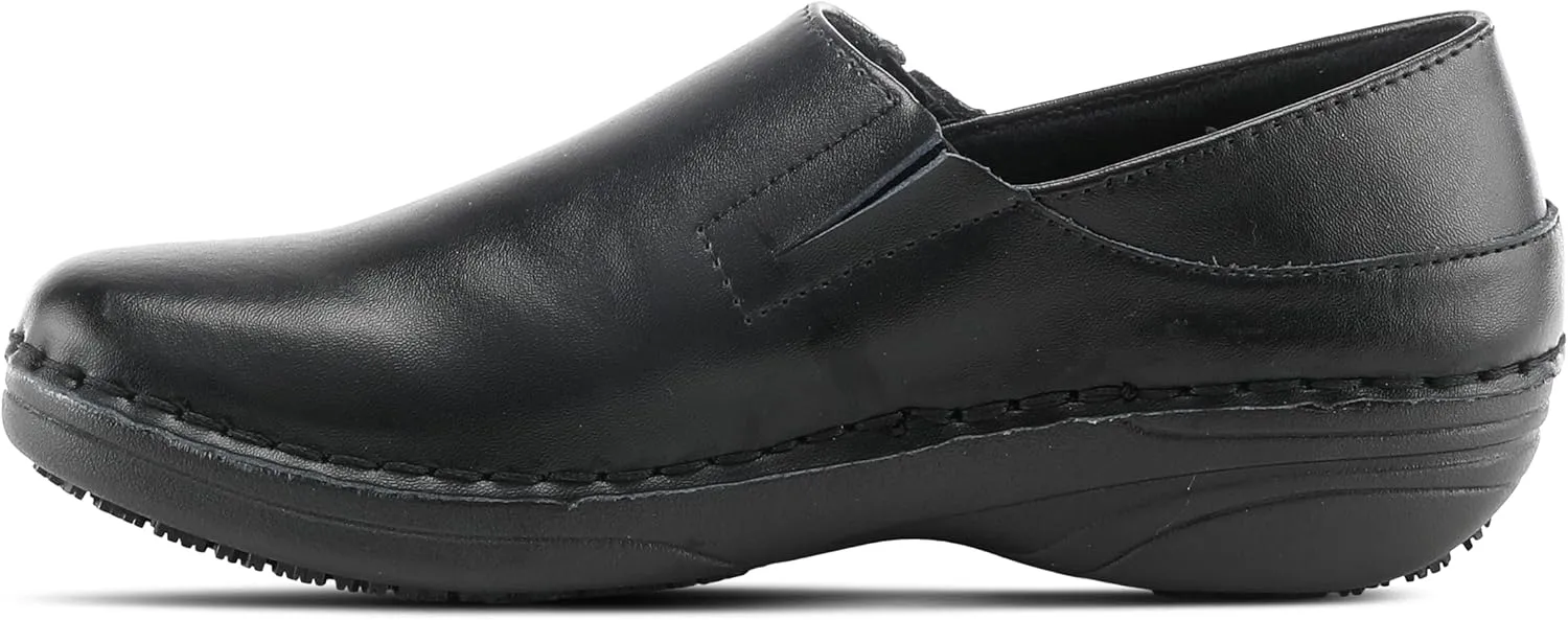 Spring Step Manila Slip-On Professional Nursing Shoes for Women - Women's Uniform Shoes with Round Toe, Closed Back, and Printed Leather - Nursing Clogs for Women