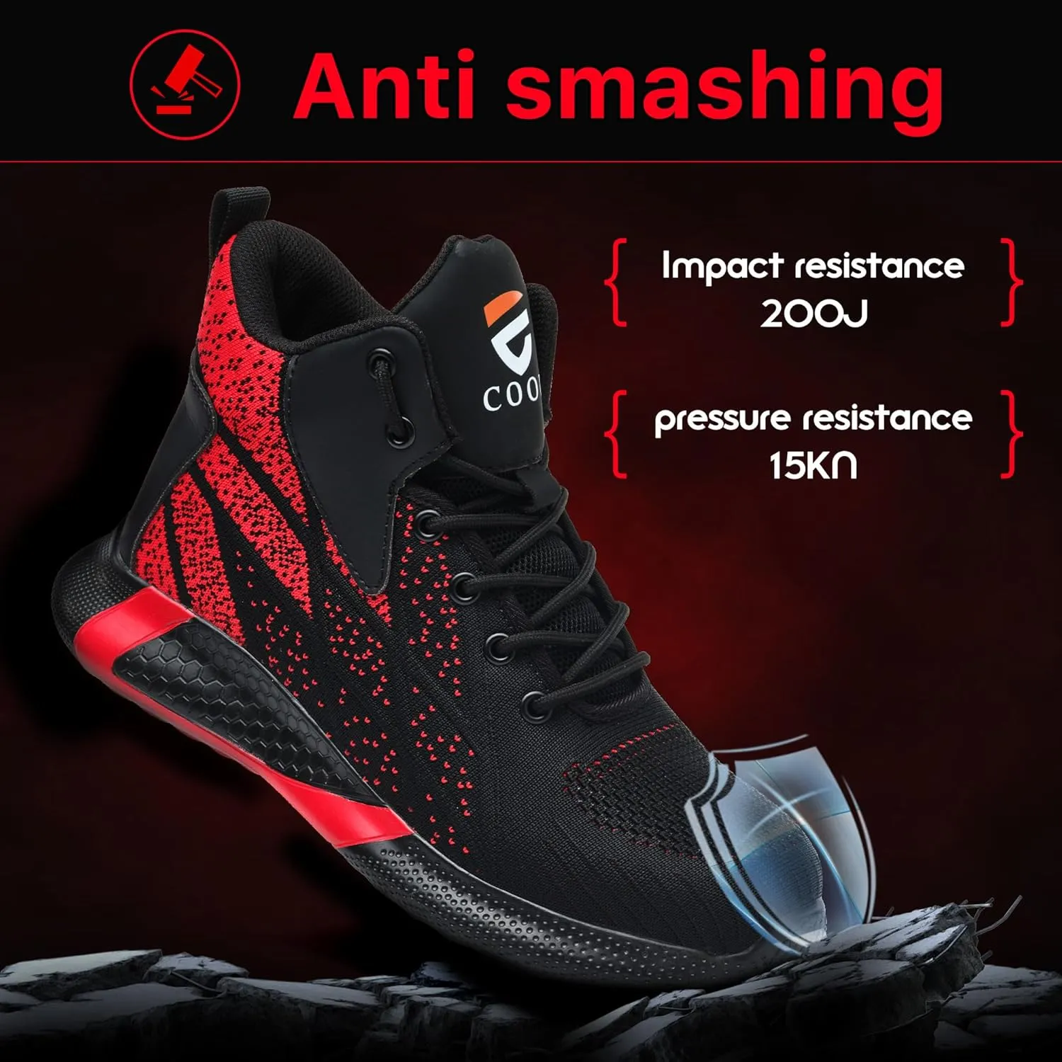Steel Toe Shoes for Men Comfortable Safety Shoes Mid Cut Industrial Boot Slip Resistant Steel Toe Boots for Women