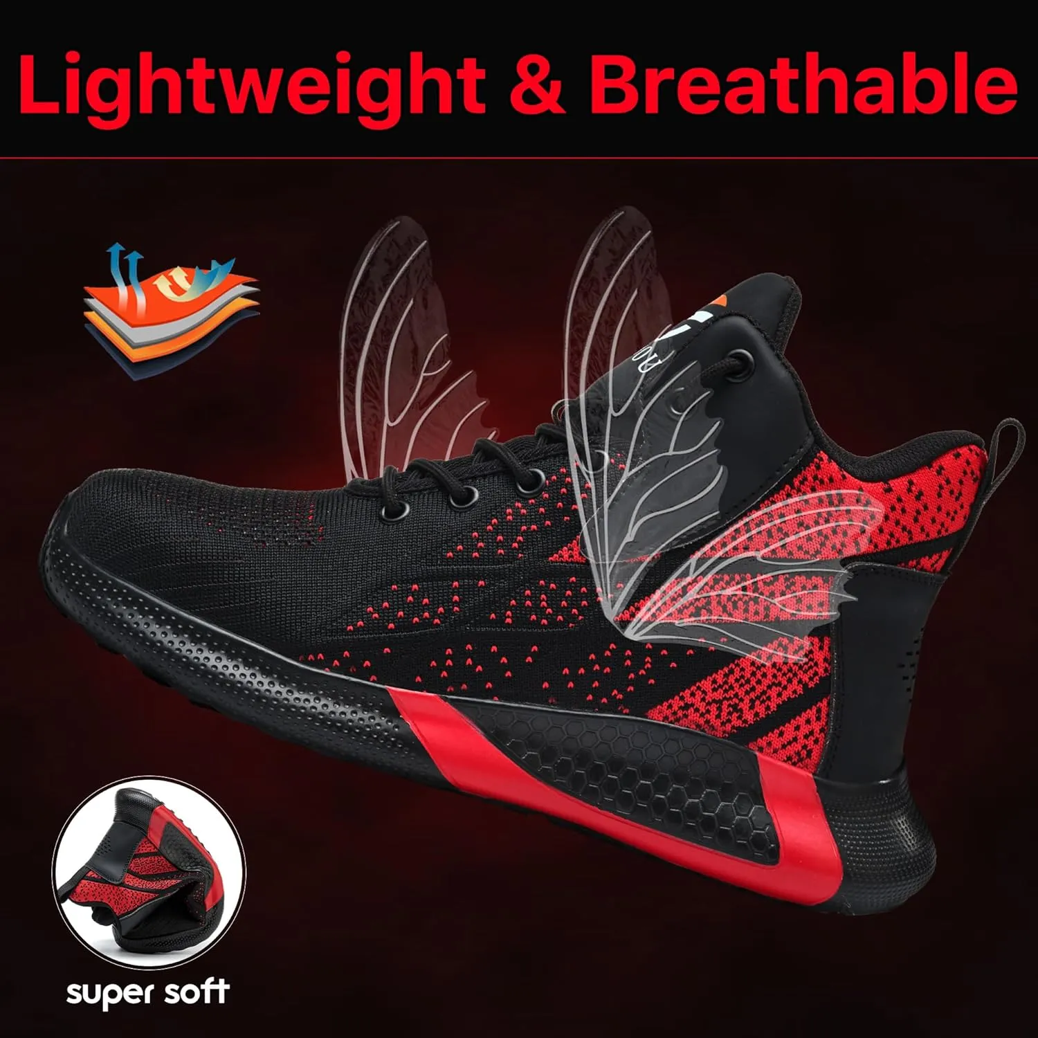 Steel Toe Shoes for Men Comfortable Safety Shoes Mid Cut Industrial Boot Slip Resistant Steel Toe Boots for Women