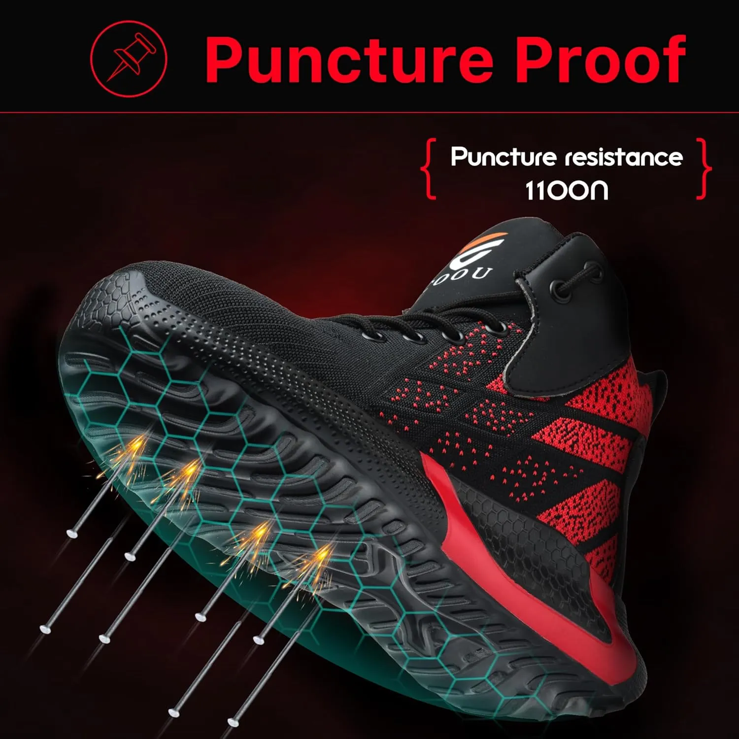 Steel Toe Shoes for Men Comfortable Safety Shoes Mid Cut Industrial Boot Slip Resistant Steel Toe Boots for Women